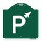 Signmission PWith Up Arrow Pointing Right, Green & White Aluminum Architectural Sign, 18" x 18", GW-1818-23509 A-DES-GW-1818-23509 - alternate 1